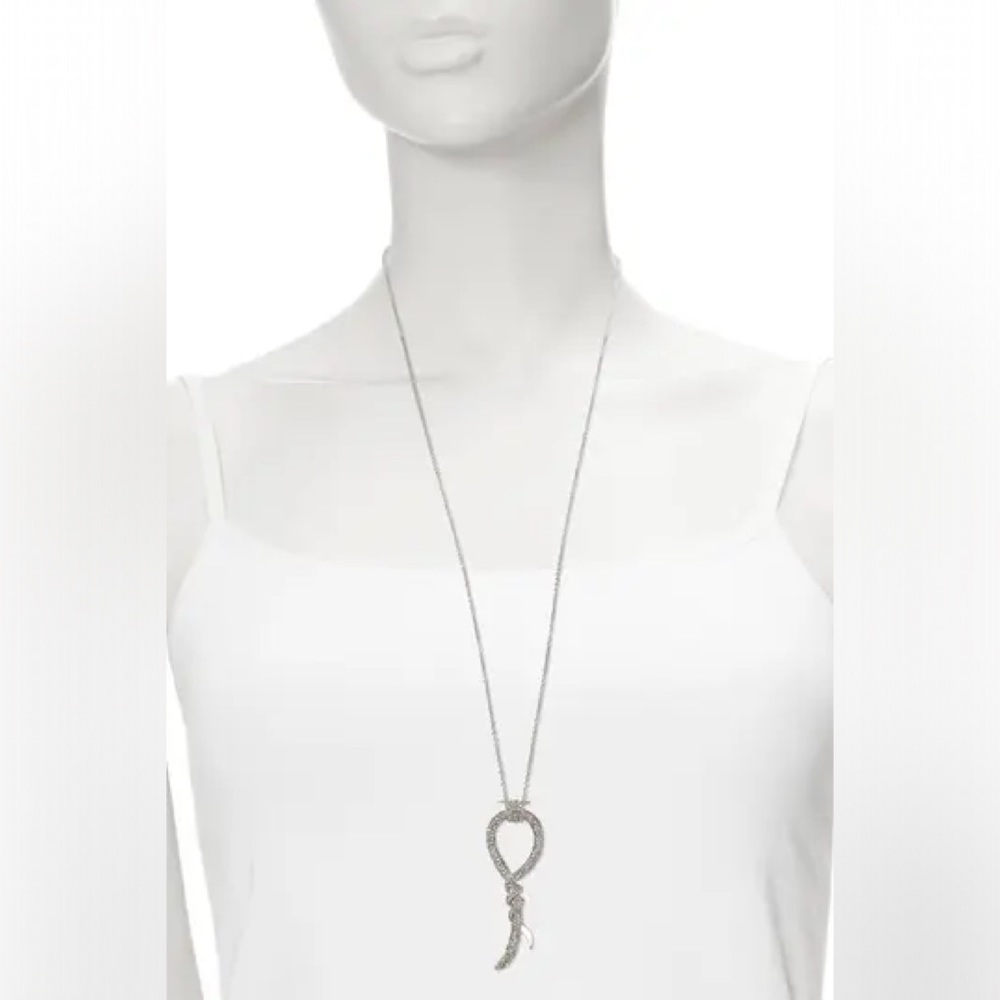 Pave Crystal Twisted Pendant 32" Necklace